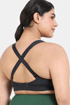 Zelocity True Curv High Impact Quick Dry Sports Bra - Jet Black — thumbnail 3